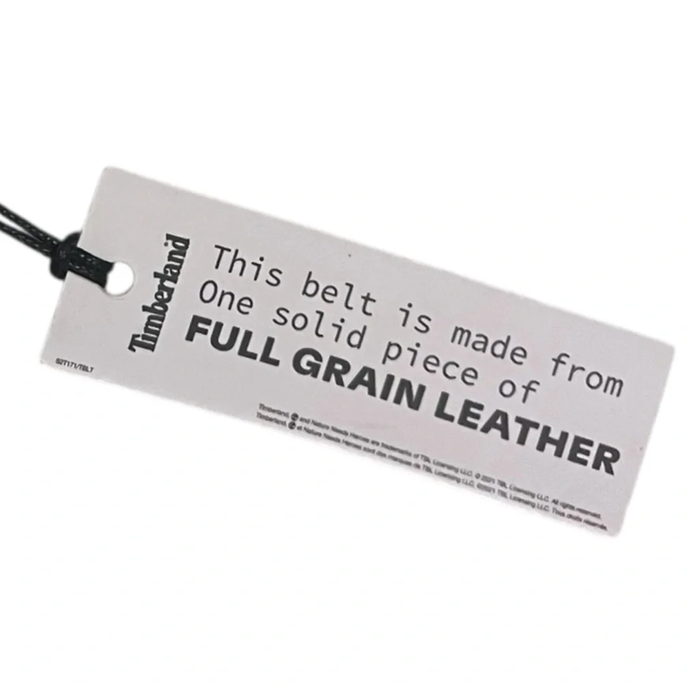 Timberland Embossed Black Genuine Leather Belt